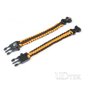 5 in 1 Compass Flint Bracelet Outdoor survival rope whistle Lifesaving flint bracelet